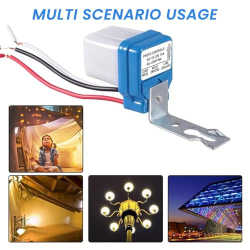 Serplex® 5Pcs Photocell Switch AC 220V 10A Automatic Dusk-to-Dawn Photoswitch Auto On/Off Photocell Light Sensor Switch Photocell Control Light Sensor for for Pathway, Porch, Stair, and Home Lighting - Image 5