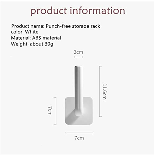HOME CUBE 2 Pc -Self Adhesive Toilet Paper Roll Holder Under Wall Cabinets Towel Rack Bathroom Toilet Storage Rack Tissue Hanger Kitchen Bathroom Utility Hooks - ABS Plastic - White - Image 5