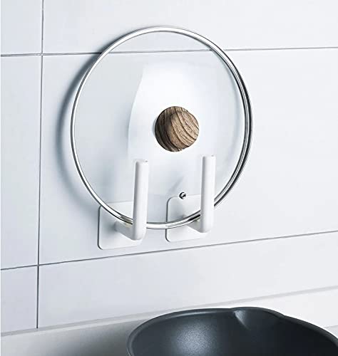 HOME CUBE 2 Pc -Self Adhesive Toilet Paper Roll Holder Under Wall Cabinets Towel Rack Bathroom Toilet Storage Rack Tissue Hanger Kitchen Bathroom Utility Hooks - ABS Plastic - White - Image 3