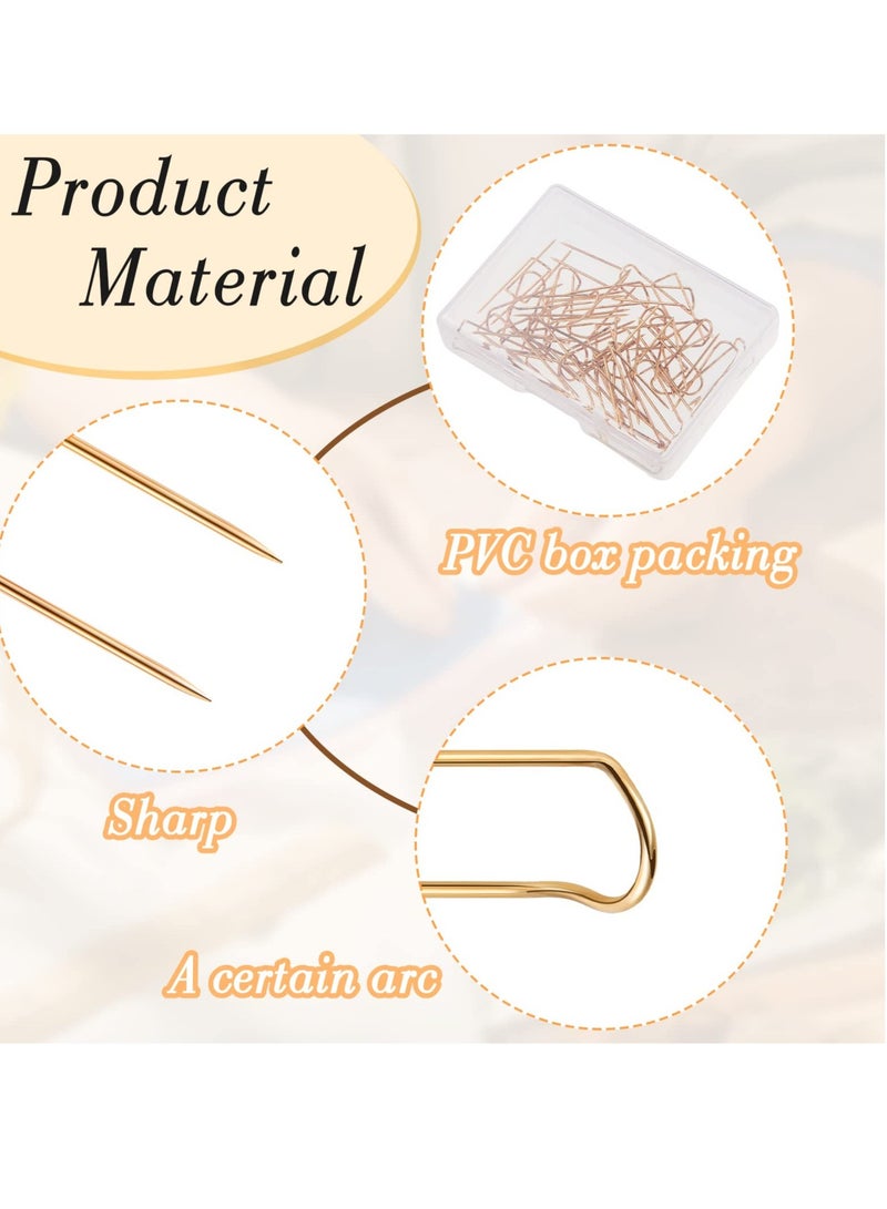 Excefore Sewing U-pins, 200 Pcs Needlecrafts Pins, Double Blocking Pins, Stainless Steel Sewing Pins, Multipurpose Straight Pins, for Sewing Jewelry Display Home Decor, DIY Sewing Project (0.9 Inch Long) - Image 2