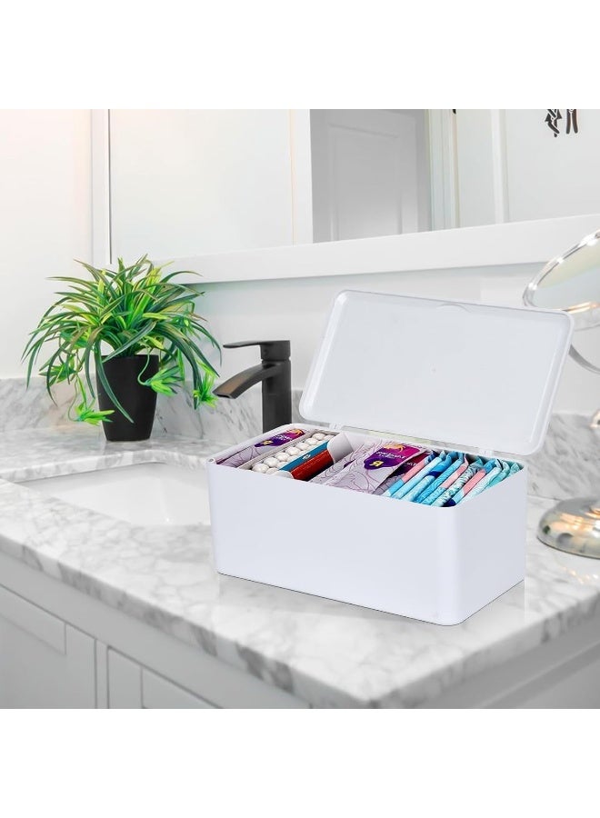 ChengFu pad and tampon organizer for bathroomSanitary Napkin Holder Pad and Tampon Organizer for Period Sanitary Napkin Storage Container White - Image 4