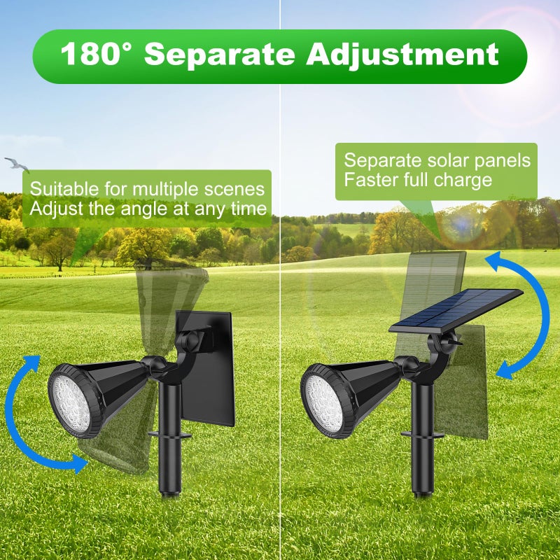 Tadyreal Solar Lights Outdoor Waterproof IP65 180Â° Adjustable Solar Powered Landscape Spot Lights for Yard 4 Lighting Modes Spotlights for Pathway Garden Outside Wall Pool Porch (8 Pack, Cool White) - Image 2