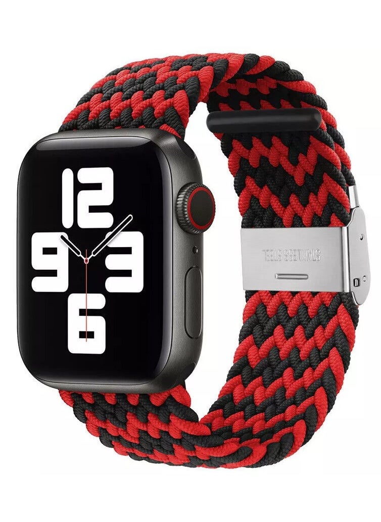 TWEGGON 3pc Pack Adjustable Nylon Braided Loop Band for Apple Watch All Series Compatible with 46mm/45mm/44mm/49mm MultiColor  - Image 2