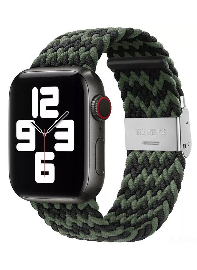 TWEGGON 3pc Pack Adjustable Nylon Braided Loop Band for Apple Watch All Series Compatible with 46mm/45mm/44mm/49mm MultiColor  - Image 3