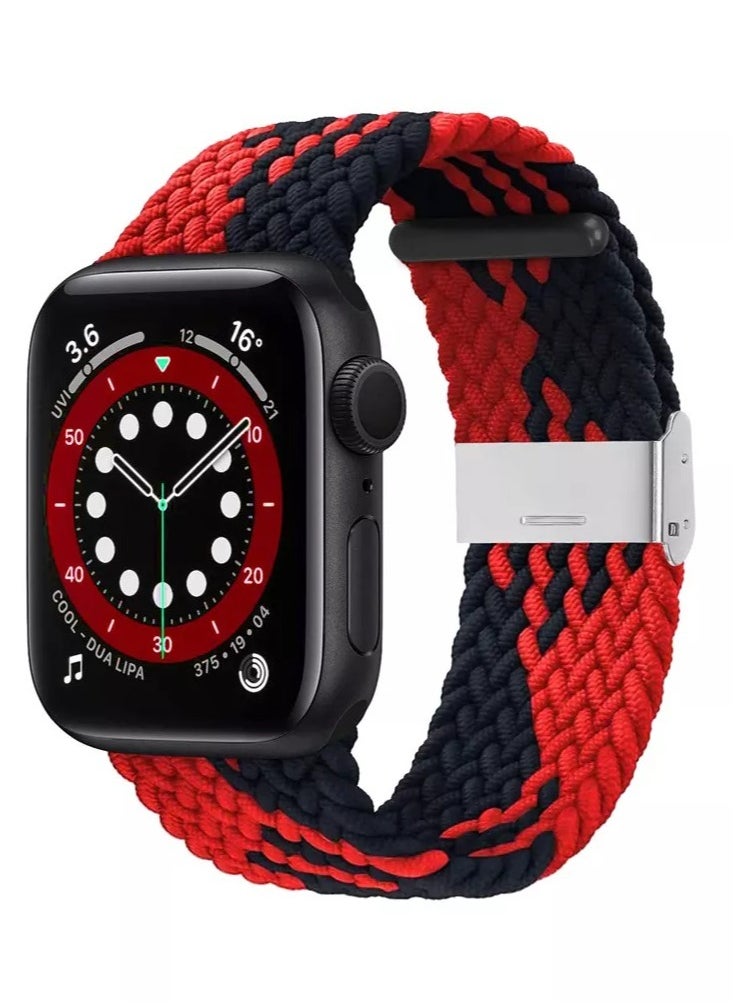 TWEGGON 3pc Pack Adjustable Nylon Braided Loop Band for Apple Watch All Series Compatible with 46mm/45mm/44mm/49mm MultiColor  - Image 5