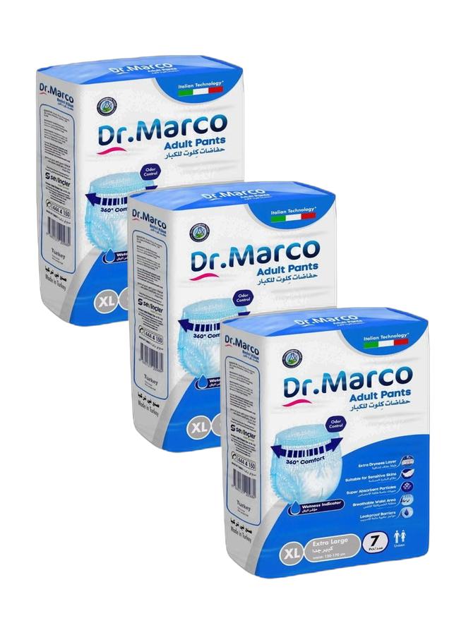 د.ماركو مجموعه من 3 حفاضات كبار السن دكتور ماركو كبير جدا عدد 21 حفاضه - Image 1