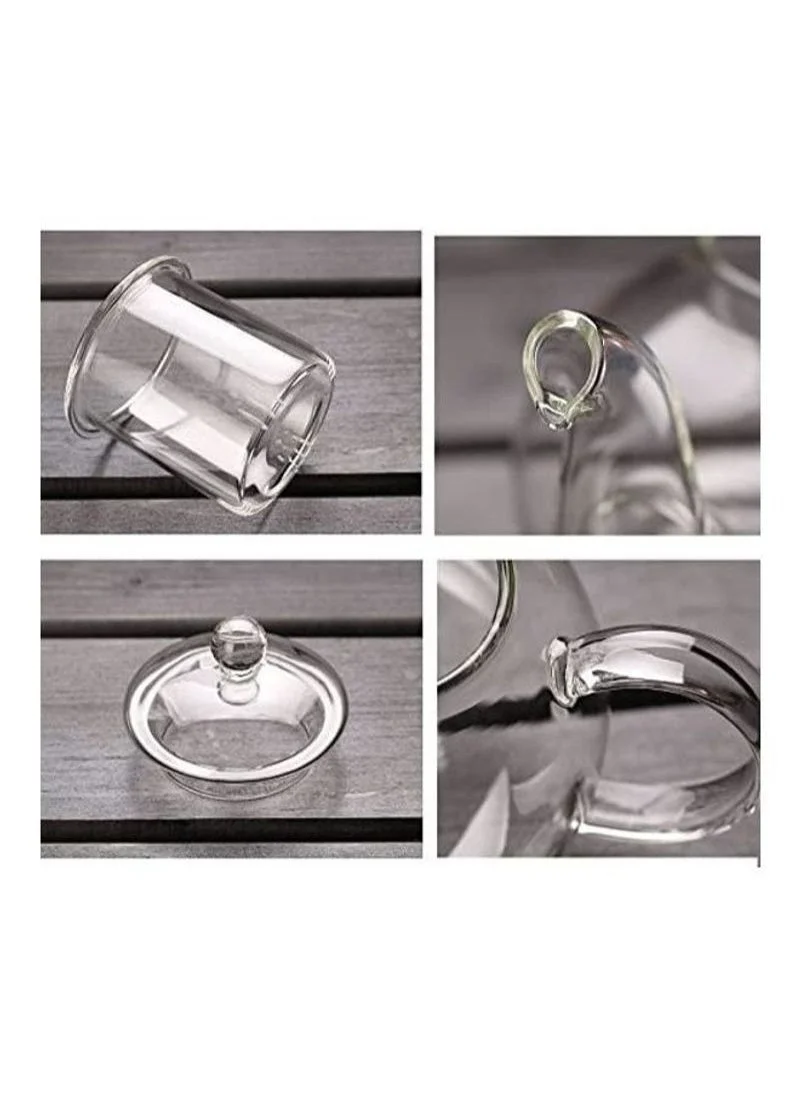 1Chase Glass Teapot with Burner and Good Morning Printed Glass 2 Pcs set