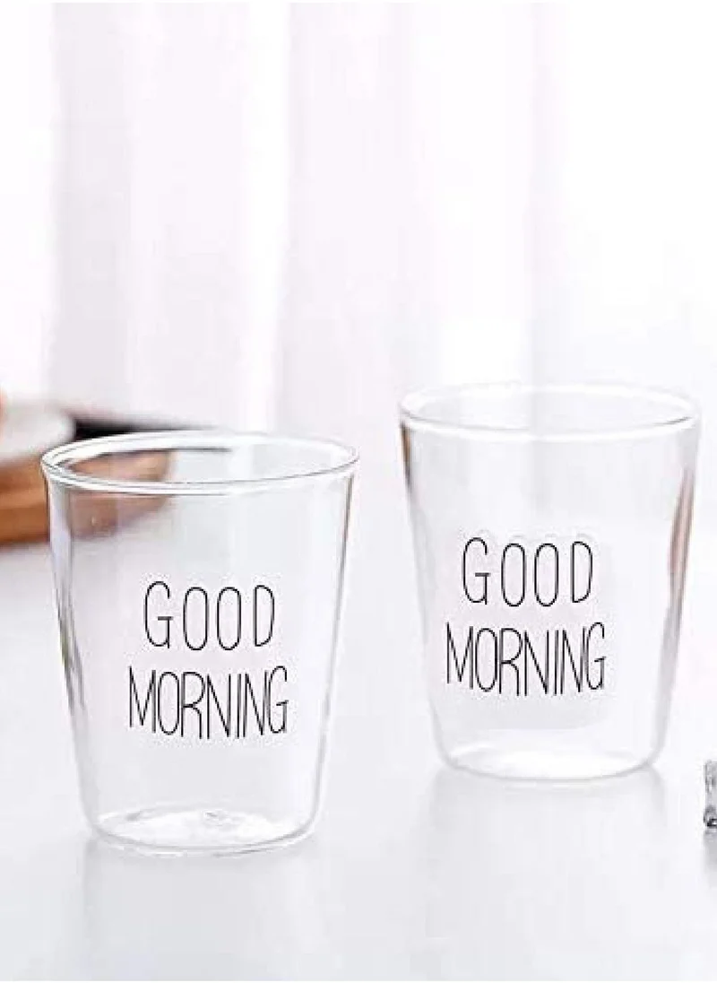 1Chase Glass Teapot with Burner and Good Morning Printed Glass 2 Pcs set