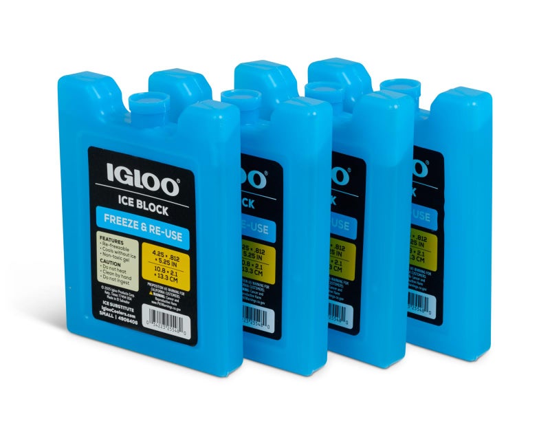 Igloo Small Maxcold 4 Pack Ice Block, Reusable Ice Packs for Coolers, Freezer Pack, Cold Packs for Coolers, Long Lasting Ice Blocks, 4 â€ŽIce Block - Image 1