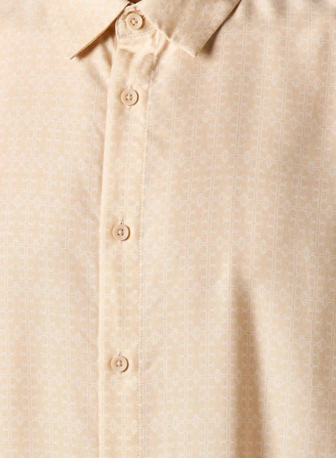 Emperor Emperor Men Regular Fit Collared Printed Short Sleeve Shirt