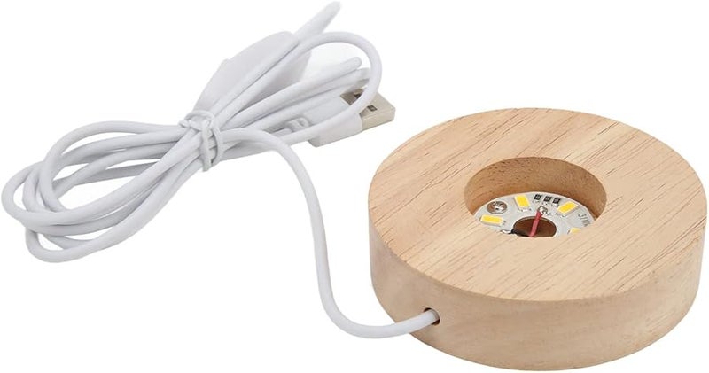 قاعدة ضوء دافئ تعمل بالطاقة عبر USB لحامل عرض LED للزجاج الفني والمجوهرات والتماثيل - Image 1