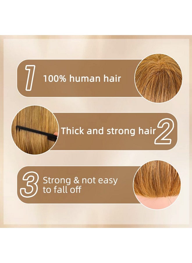 MYSWEETY Mannequin Head with 100% Human Hair, MYSWEETY Doll Head for Hair Styling, Manikin Head Cosmetology Makeup Hairdressing Training Head with Clamp Holder and Tools(18" Brown, Makeup) - Image 4