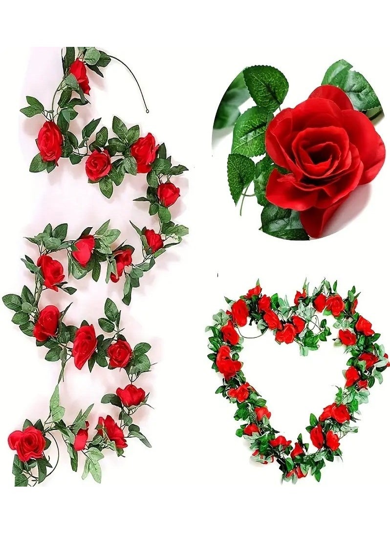 3pcs Artificial Red Rose Branches - An Elegant Touch of Timeless Beauty - artificial rose branches, artificial red roses, flower decor, party decorations, wedding decorations, home decor, garden decor, gifts, birthday, Halloween, Valentine's Day, Mother's Day.