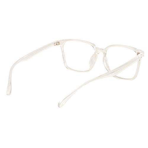Peter Jones Transparent Unisex Medium Square Optical Frame with Anti Glare Lenses (703| Medium) - Image 5
