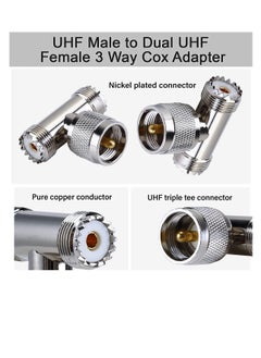 SUNSAR 2-Pack UHF Male to UHF Female Tee Connectors, Pl259 Tee Connector pl259 Coaxial Cable Adapters SO239 Splitter for Coaxial Cable HT Ham Radio CB Antenna  - Image 4