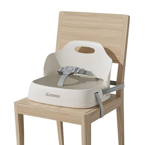 UBRAVOO Baby Booster Seats, Toddler Booster Seat for Dining Table with Adjustable Straps, Portable Compact Portable Baby Chair for Dining and Travel (Khaki) - Image 1