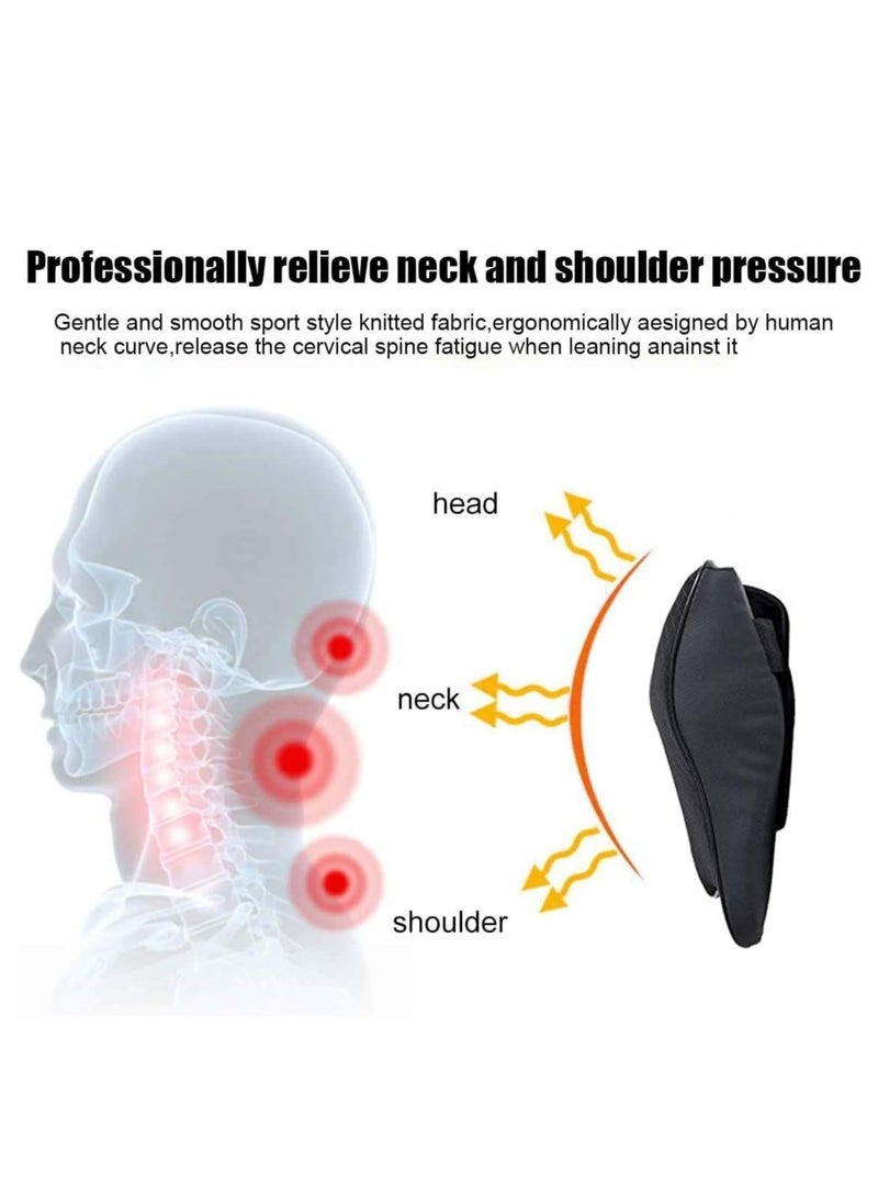 Arabest Car Seat Headrest Neck Pillow, 100% Memory Foam and Breathable Car Neck Rest Cushion, Ergonomic Design Car Headrest Pillow, Softness Car Neck Support Pillow for Neck Pain Relief (Black 2pcs)  - Image 4