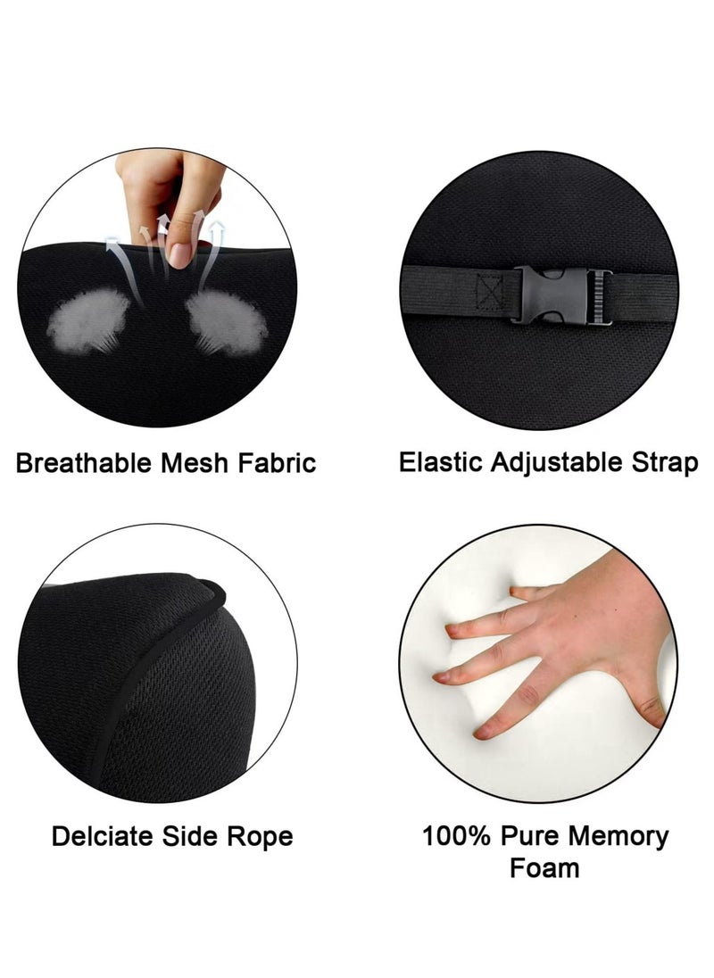 Arabest Car Seat Headrest Neck Pillow, 100% Memory Foam and Breathable Car Neck Rest Cushion, Ergonomic Design Car Headrest Pillow, Softness Car Neck Support Pillow for Neck Pain Relief (Black 2pcs)  - Image 5