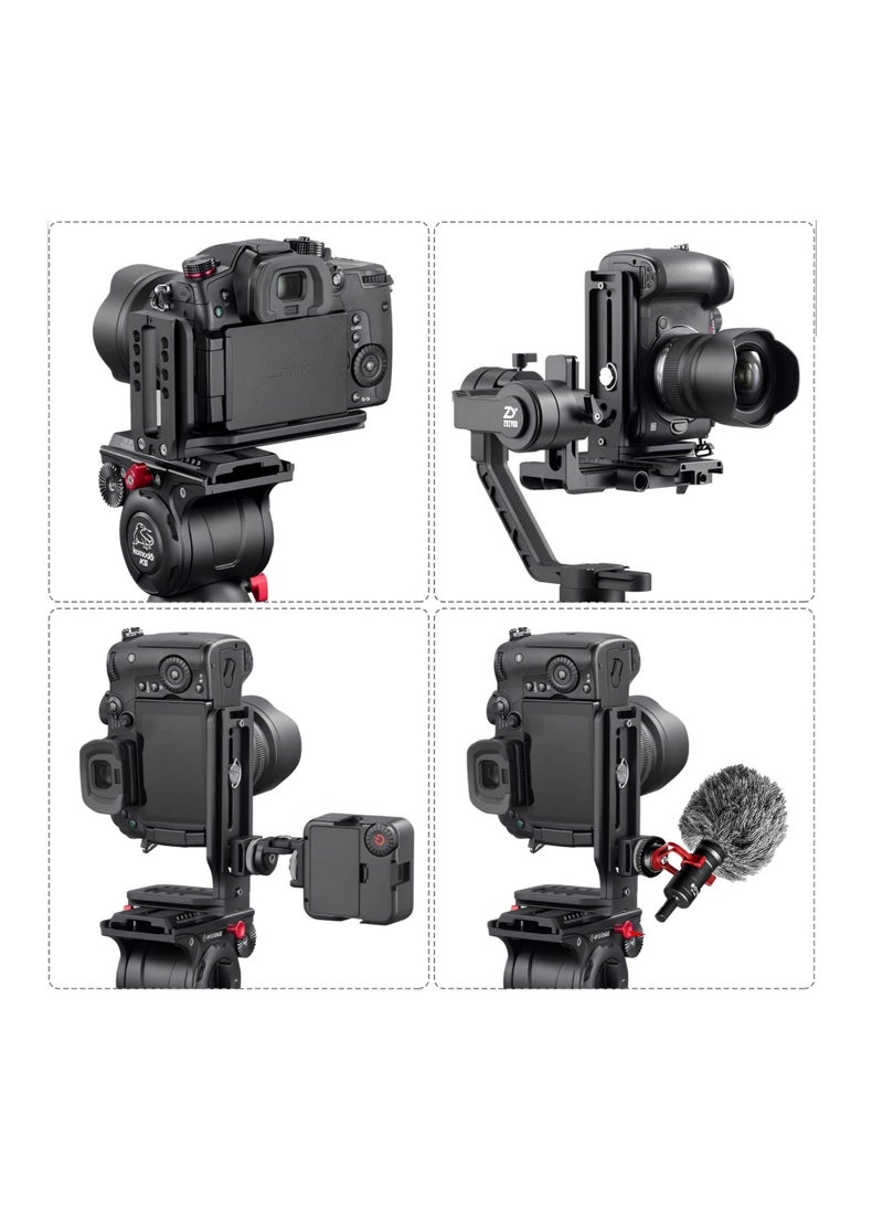 Anmi - DSLR Camera L Bracket Vertical Horizontal Switching Tripod Quick Release Plate with Screws Wrench Compatible with Canon/Nikon/Sony/DJI Osmo Ronin Zhiyun Stabilizer Tripod Monopod (Orange) - Image 1
