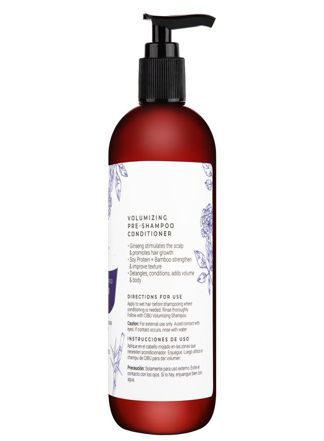 CIBU Volumizing Pre-Shampoo Conditioner - Volume Conditioner for Fine Hair - Anti Breakage - Nutrient Rich Ginseng Soy Protein Bamboo - 11.83oz - Image 2