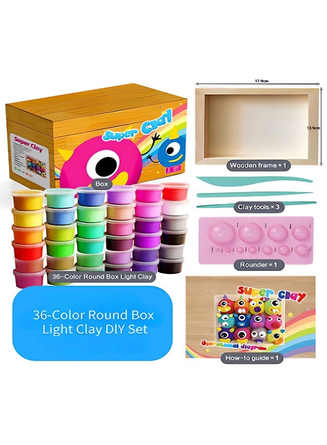 Beauenty Air Dry Clay Kit，DIY Plasticine for Kids Education，36 Colors Modeling Clay for Kids, Soft Squishy Molding with Sculpting Tools and Tutorials, Arts Crafts Gift for Boys Girls ﻿  - Image 2