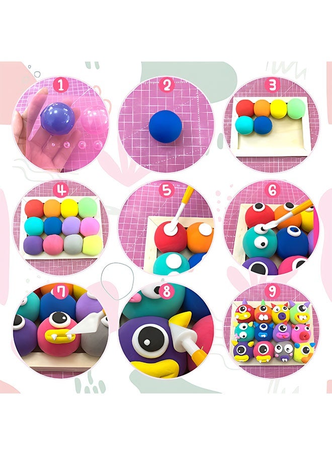 Beauenty Air Dry Clay Kit，DIY Plasticine for Kids Education，36 Colors Modeling Clay for Kids, Soft Squishy Molding with Sculpting Tools and Tutorials, Arts Crafts Gift for Boys Girls ﻿  - Image 4