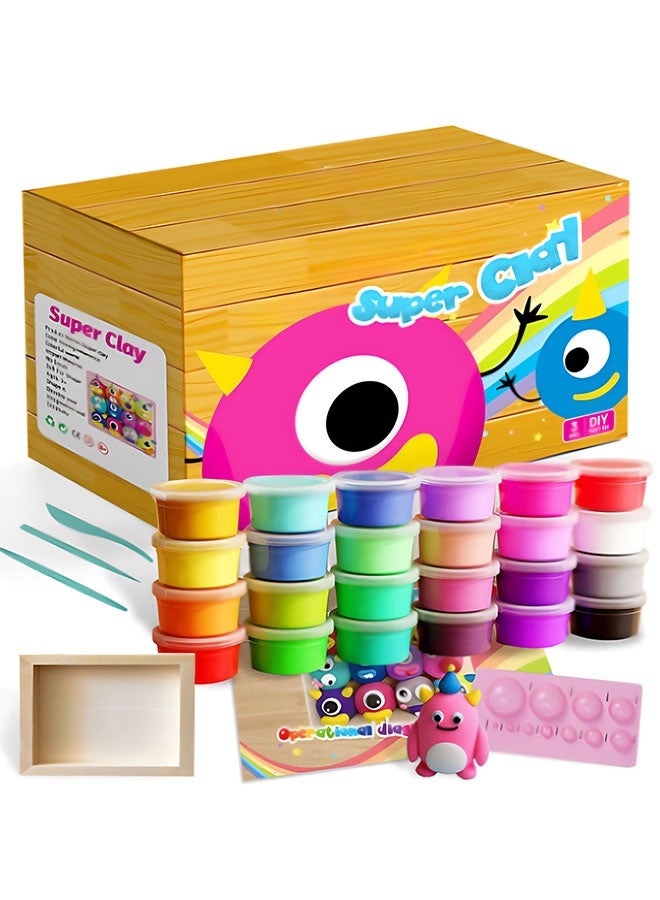 Beauenty Air Dry Clay Kit，DIY Plasticine for Kids Education，36 Colors Modeling Clay for Kids, Soft Squishy Molding with Sculpting Tools and Tutorials, Arts Crafts Gift for Boys Girls ﻿  - Image 1