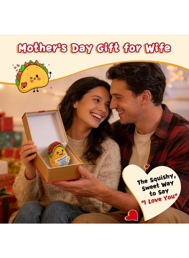 Wiz BBQT Valentines Day Gifts for Him Her,Positive Crochet Handmade Taco,Romantic Valentines Gifts for Boyfriend Girlfriend,Emotional Support Crochet Taco Plush Doll,Christmas Stocking Stuffers for Men Women - Image 2