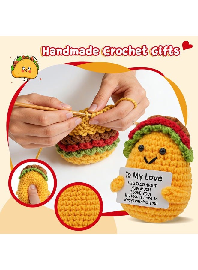 Wiz BBQT Valentines Day Gifts for Him Her,Positive Crochet Handmade Taco,Romantic Valentines Gifts for Boyfriend Girlfriend,Emotional Support Crochet Taco Plush Doll,Christmas Stocking Stuffers for Men Women - Image 5