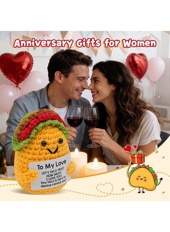 Wiz BBQT Valentines Day Gifts for Him Her,Positive Crochet Handmade Taco,Romantic Valentines Gifts for Boyfriend Girlfriend,Emotional Support Crochet Taco Plush Doll,Christmas Stocking Stuffers for Men Women - Image 3