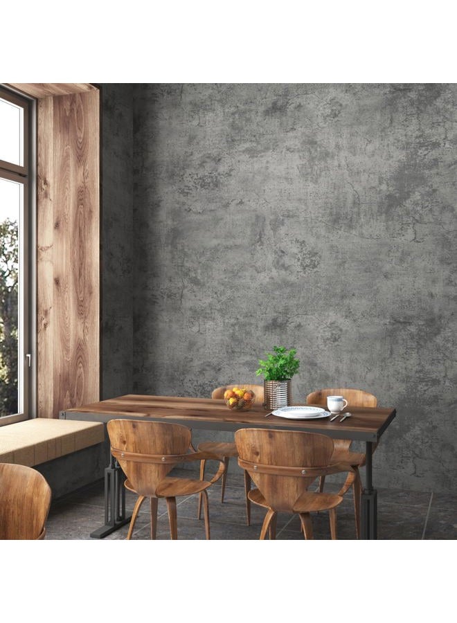 TOTIO Gray Concrete Wallpaper Matte Thick Dark Grey Cement Contact Paper Peel Stick Countertop Paper Removable Waterproof Adhesive Furniture Stickers Industrial Style Vinyl Wall Sticker 24x197 inch - Image 5