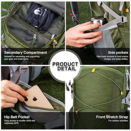 MOUNTAINTOP 25L/40L Hiking Backpack,Lightweight Travel Backpack for Men Women Outdoor Backpacking, Camping - Image 5