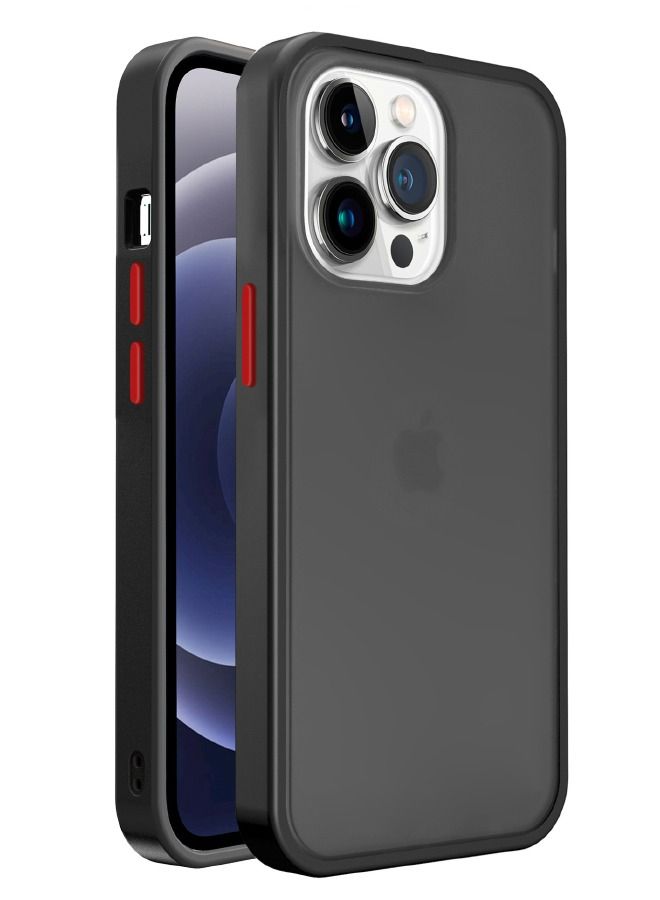 iPhone 14 Pro Max Case, iPhone 14 Pro Max Case with Frosted Back Cover, Skin-Friendly TPU Shock-Absorption Flexible Cell Phone Case for iPhone 14 Pro Max (Black) 