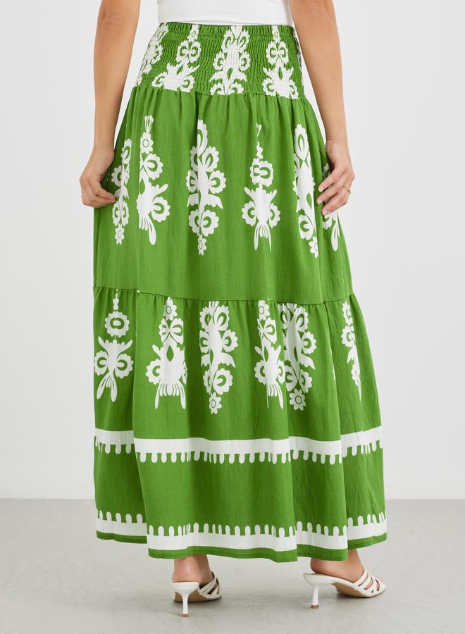 Styli Styli All-Over Printed A-Line Maxi Skirt  - Image 5