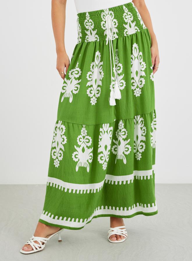 Styli Styli All-Over Printed A-Line Maxi Skirt  - Image 3