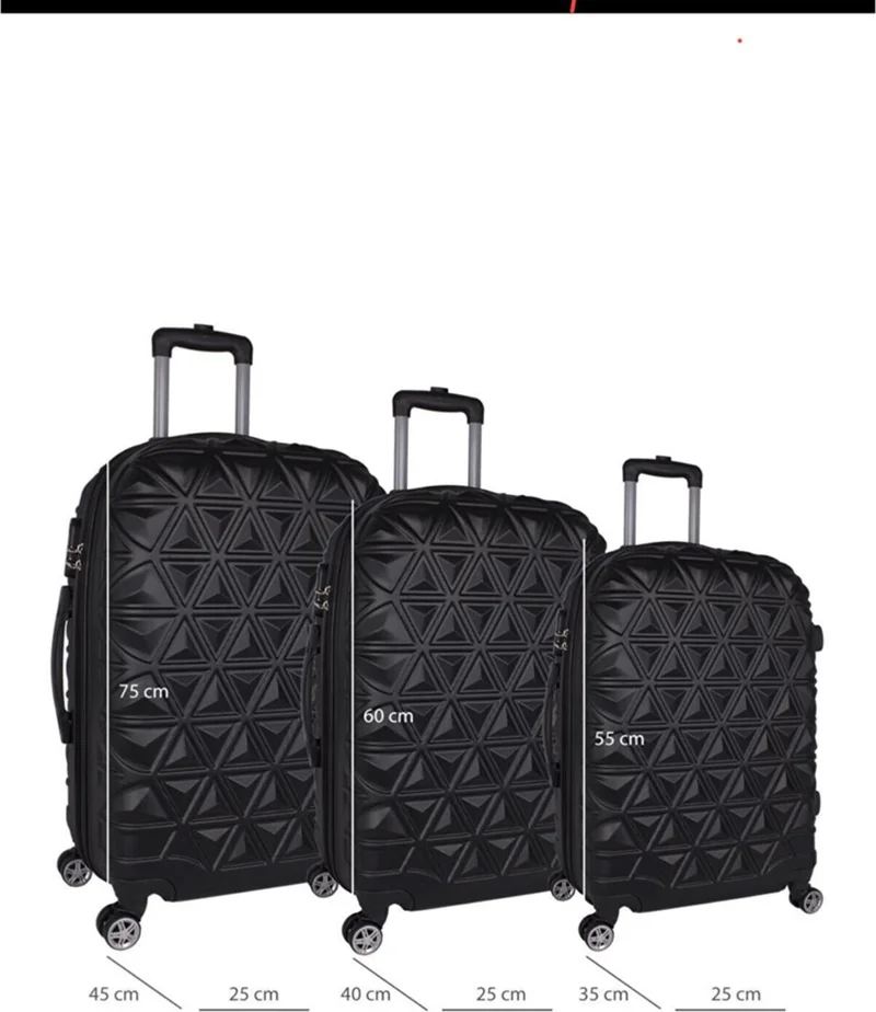 Esbuik New Season Unisex 3-Piece Suitcase & Suitcase Set (Cabin+Medium+Large Size)