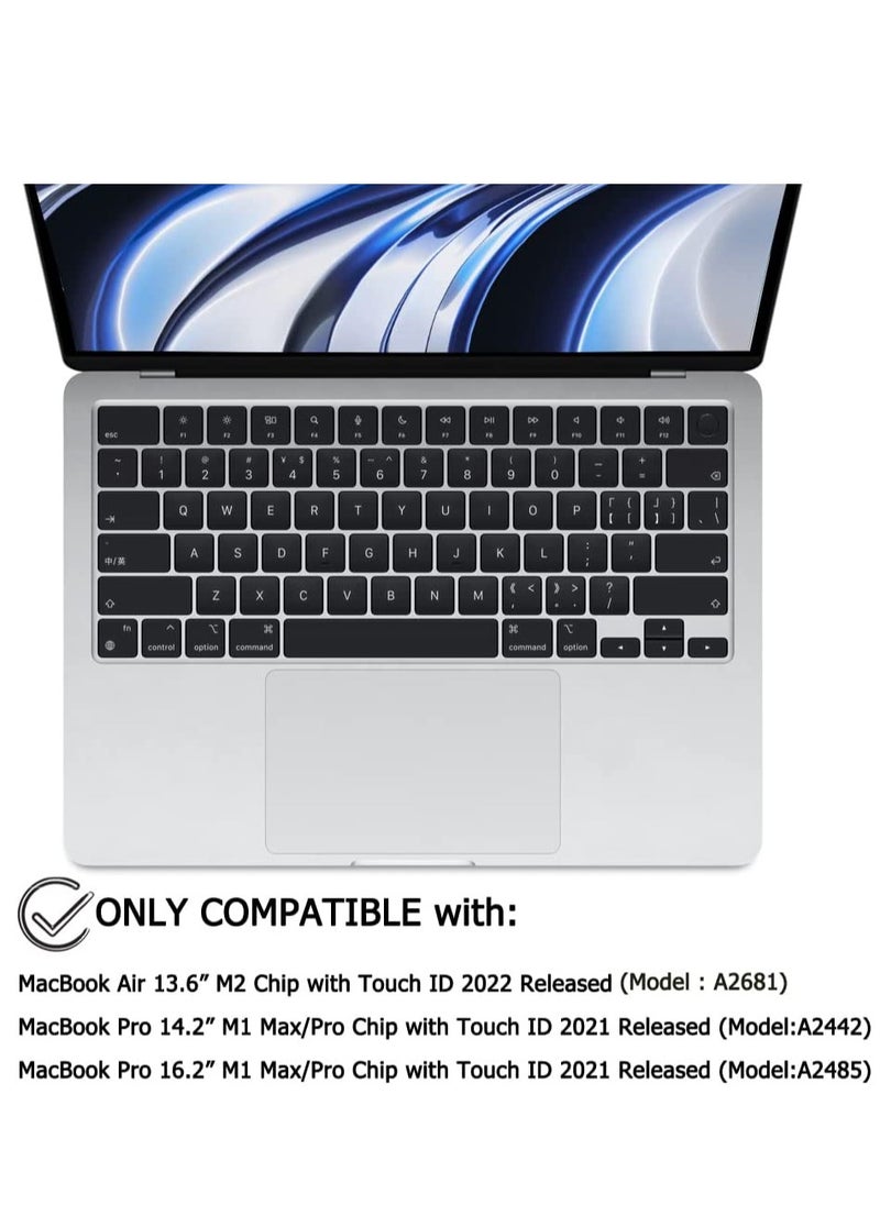 Generic Silicone Keyboard Skin Compatible for MacBook Air 15 M2 A2941/M3 A3114/M4 A3241,MacBook Air 13.6 inch M2 A2681/M3 A3113/M4 A3240,  MacBook Pro 14/16 inch M4 M3 M2 / M1 Pro/Max Chip A3112/A3185/A3401  - Image 4