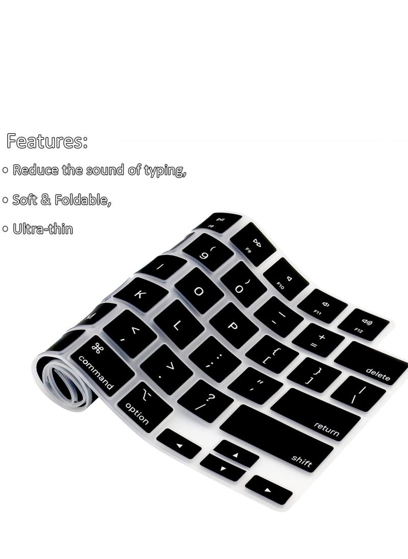 Generic Silicone Keyboard Skin Compatible for MacBook Air 15 M2 A2941/M3 A3114/M4 A3241,MacBook Air 13.6 inch M2 A2681/M3 A3113/M4 A3240,  MacBook Pro 14/16 inch M4 M3 M2 / M1 Pro/Max Chip A3112/A3185/A3401  - Image 2