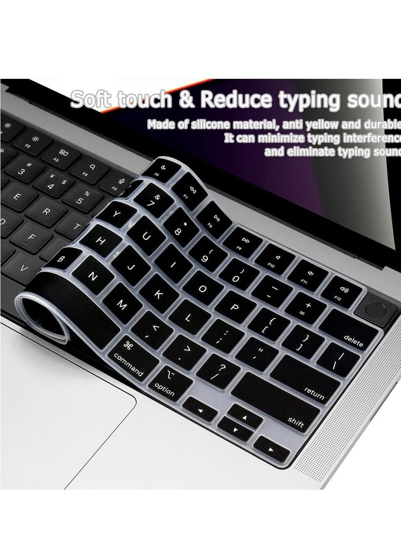 Generic Silicone Keyboard Skin Compatible for MacBook Air 15 M2 A2941/M3 A3114/M4 A3241,MacBook Air 13.6 inch M2 A2681/M3 A3113/M4 A3240,  MacBook Pro 14/16 inch M4 M3 M2 / M1 Pro/Max Chip A3112/A3185/A3401  - Image 1
