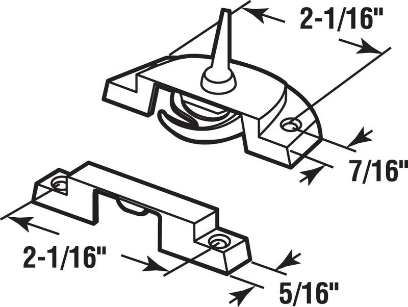 Prime-Line F 2588 Sash Lock, 2-1/16 In. Hole Centers, Fits Single and Double Hung vinyl Windows, Diecast, White, (Single Pack) - Image 2