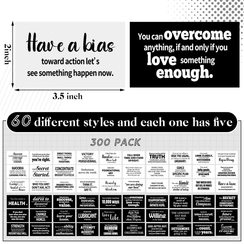 Jinei 300 Inspirational Affirmation Cards Positive Daily Motivational Cards Small Mini Encouragement Quotes for Women New Year Gifts(Famous Quotes) - Image 3