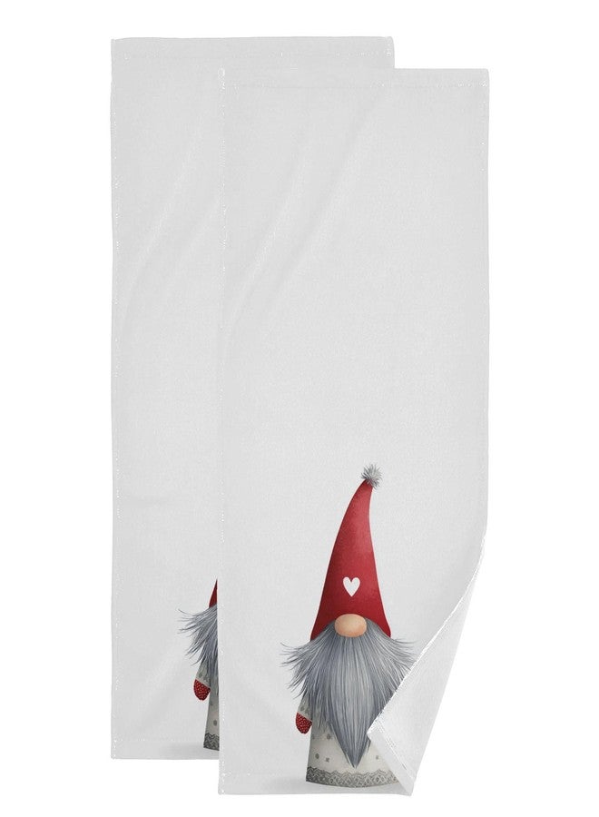 مناشف حمام صغيرة من Vdsrup بتصميم قزم عيد الميلاد، مزينة برسومات ندفات الثلج الشتوية، طقم من مناشف حمام صغيرة، منشفة وجه ناعمة للضيوف، مناشف مطبخ رقيقة، زينة للشاي والأطباق، مقاس 14 × 28 بوصة - Image 1