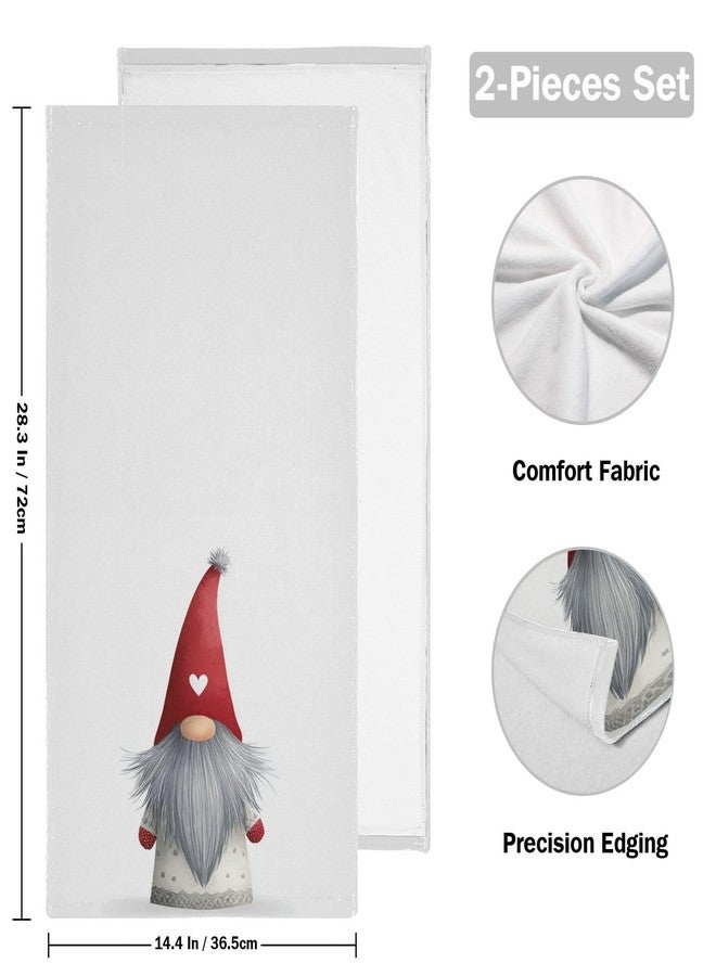 مناشف حمام صغيرة من Vdsrup بتصميم قزم عيد الميلاد، مزينة برسومات ندفات الثلج الشتوية، طقم من مناشف حمام صغيرة، منشفة وجه ناعمة للضيوف، مناشف مطبخ رقيقة، زينة للشاي والأطباق، مقاس 14 × 28 بوصة - Image 4