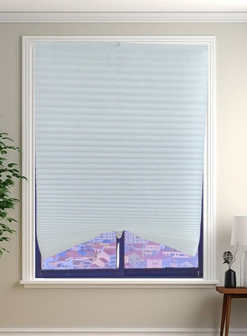 2 pieces of easy-to-install pleated curtains, can be cleaned and trimmed, self-adhesive heat-insulating curtains, suitable for bedrooms, bathrooms, living rooms, balconies and dining rooms-white - Image 2