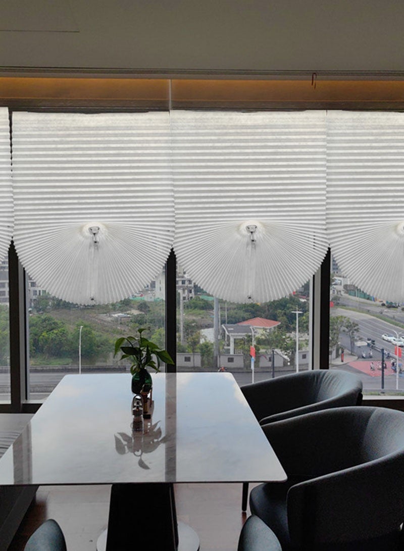 2 pieces of easy-to-install pleated curtains, can be cleaned and trimmed, self-adhesive heat-insulating curtains, suitable for bedrooms, bathrooms, living rooms, balconies and dining rooms-white - Image 4