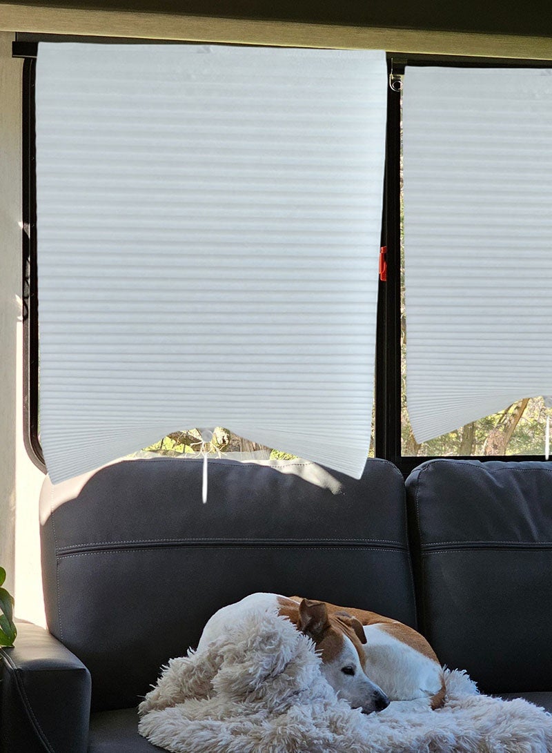 2 pieces of easy-to-install pleated curtains, can be cleaned and trimmed, self-adhesive heat-insulating curtains, suitable for bedrooms, bathrooms, living rooms, balconies and dining rooms-white - Image 3