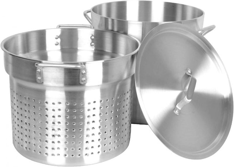 TrueCraftware TrueCraftware12 qt Aluminum Pasta Cooker 3 Piece Set Multipurpose Pasta Pot with Strainer Lid Pasta Pot Cookware for Spaghetti Vegetable Blanching Home Kitchen Restaurant  - Image 4