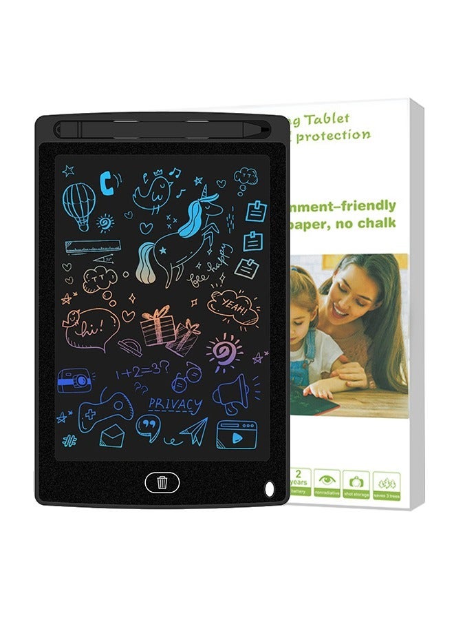 لوحة كتابة LCD قابلة لإعادة الاستخدام، تصميم مفتاح مضاد للمسح، سهل الاستخدام، مناسب لألعاب الرسم على الجدران والتعليم للأطفال، أسود - 8.5 بوصة  - Image 1