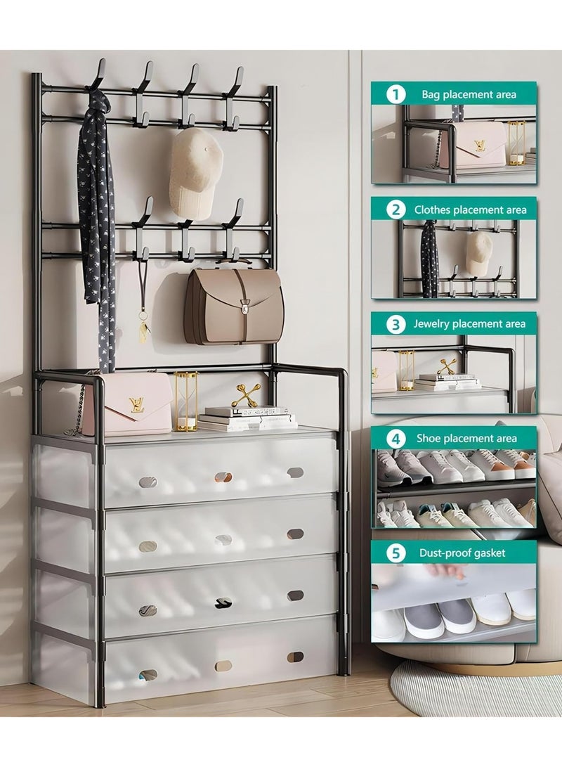 DubaiGallery Clothes Hat Hangers Shoe Rack Multi-ayer Shoe Rack Simple Floor Shoes and Hat Racks Load-bearing Living Room Organizer Shelf - Image 3