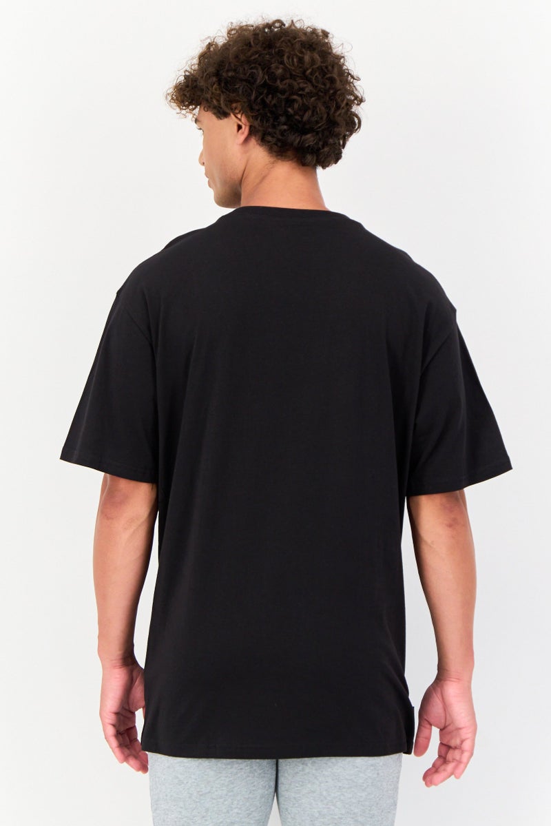 PUMA تي شيرت رجالي بقصة مريحة بأكمام قصيرة، أسود - Image 4